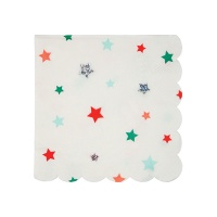 Colourful Star Print Small Cocktail Paper Napkins By Meri Meri